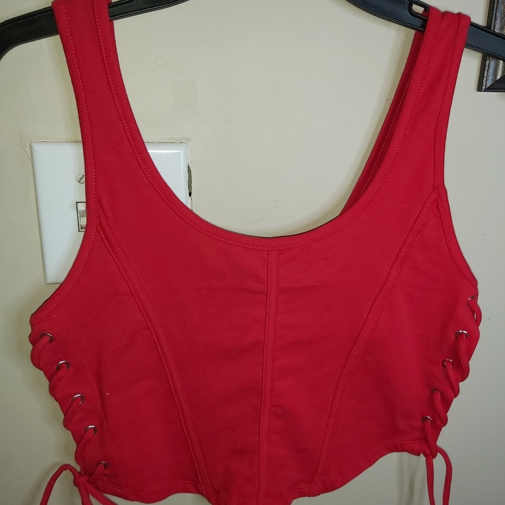 Ambiance Laced-up Side, Corset Girls Tank Top - Picture 5 of 8